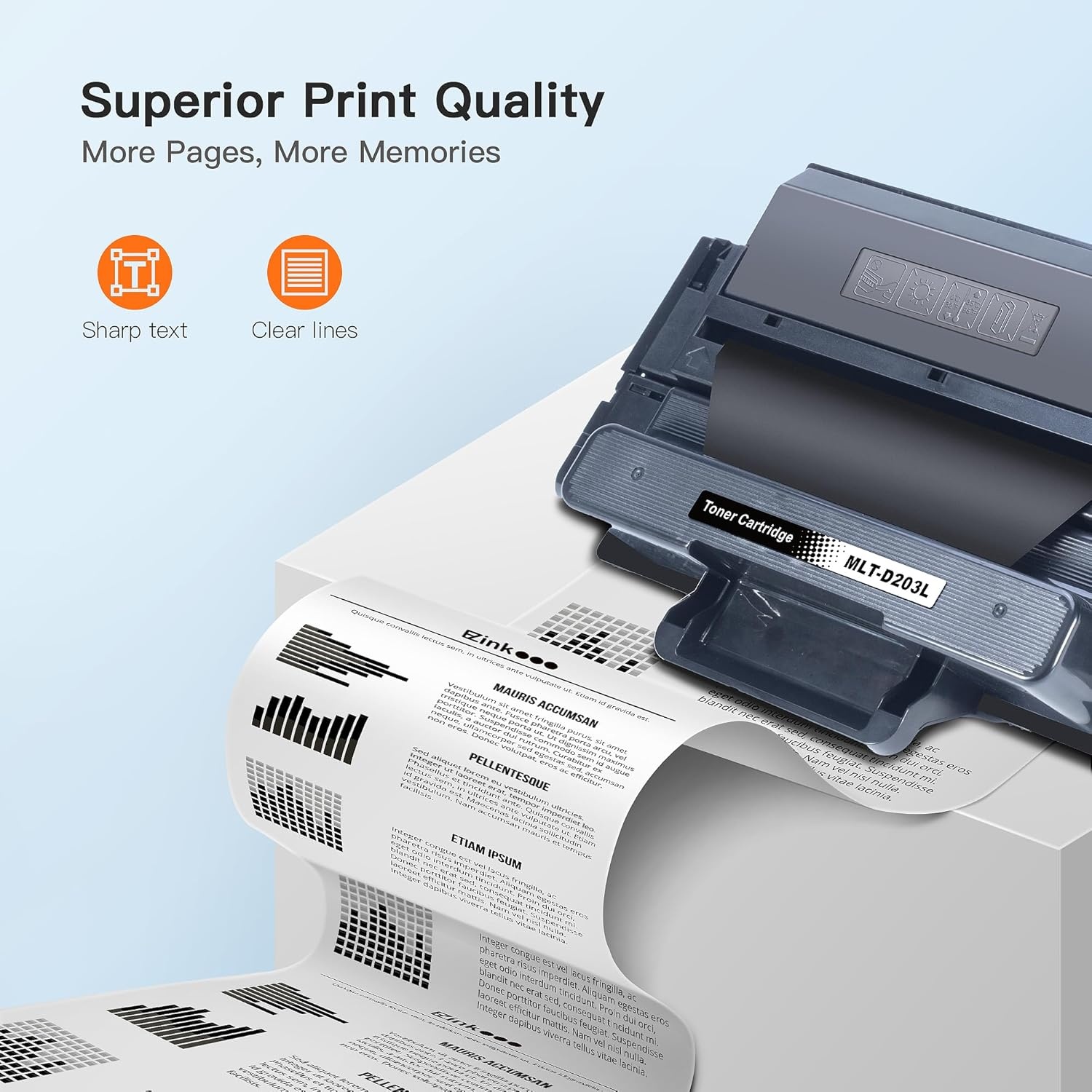 image:imageEZ Ink Compatible Toner Cartridge Replacement for Samsung 203L 203 MLTD203L High Yield to use with ProXpress M3370FD M3870FW M4070FR M3320ND M3820DW M4020ND Black 2 Pack