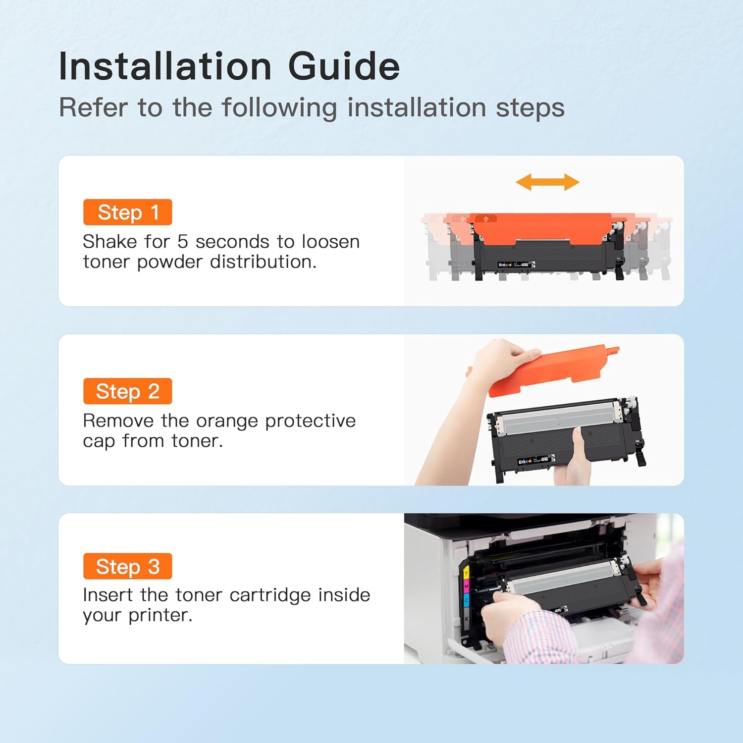 image:imageEZ Ink Compatible Toner Cartridge Replacement for Samsung CLTK404S CLTC404S CLTM404S CLTY404S CLT 404S to use with C480FW C430W SLC430W SLC480FW SLC480FN Printer Tray 4 Pack