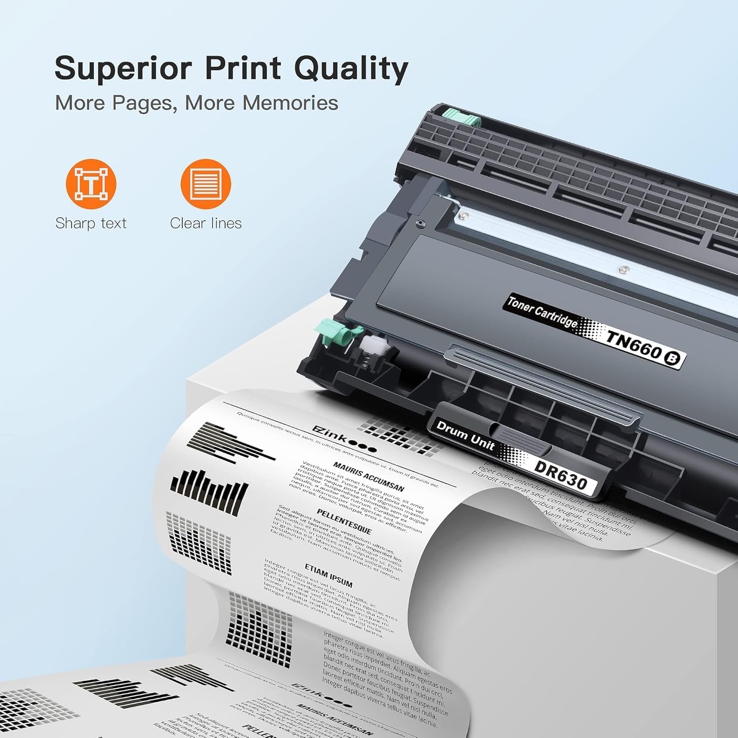 image:imageEZ Ink Compatible Toner Cartridge amp Drum Unit Replacement for Brother DR630 TN660 TN630 High Yield to use with HLL2380DW HLL2300D HLL2340DW MFCL2680W MFCL2740DW Printer 2 Toner 1 Drum 3 Pack