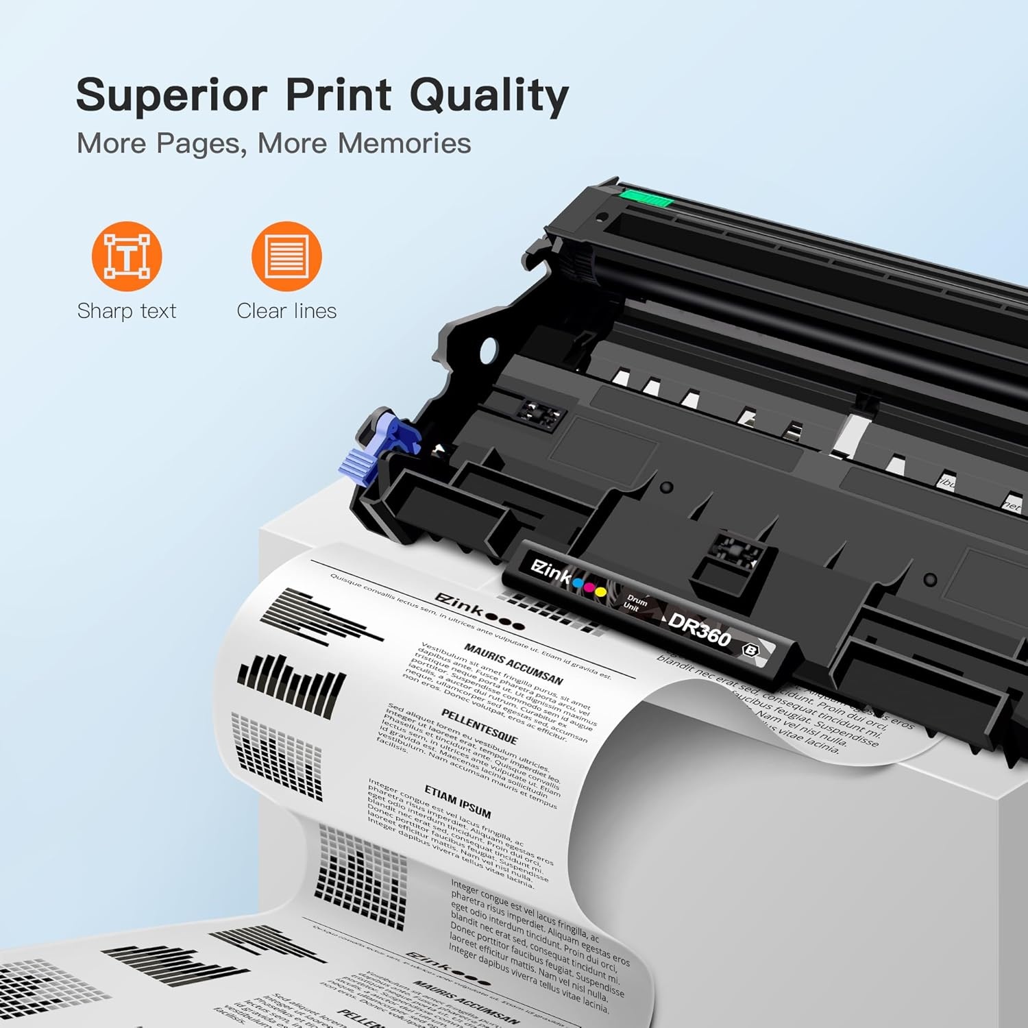 image:imageEZ Ink Compatible Toner Cartridge amp Drum Unit Replacement for Brother TN360 TN330 DR360 DR360 High Yield Compatible with DCP7040 DCP7030 MFC7840W HL2140 MFC73402 Toner 1 Drum Unit