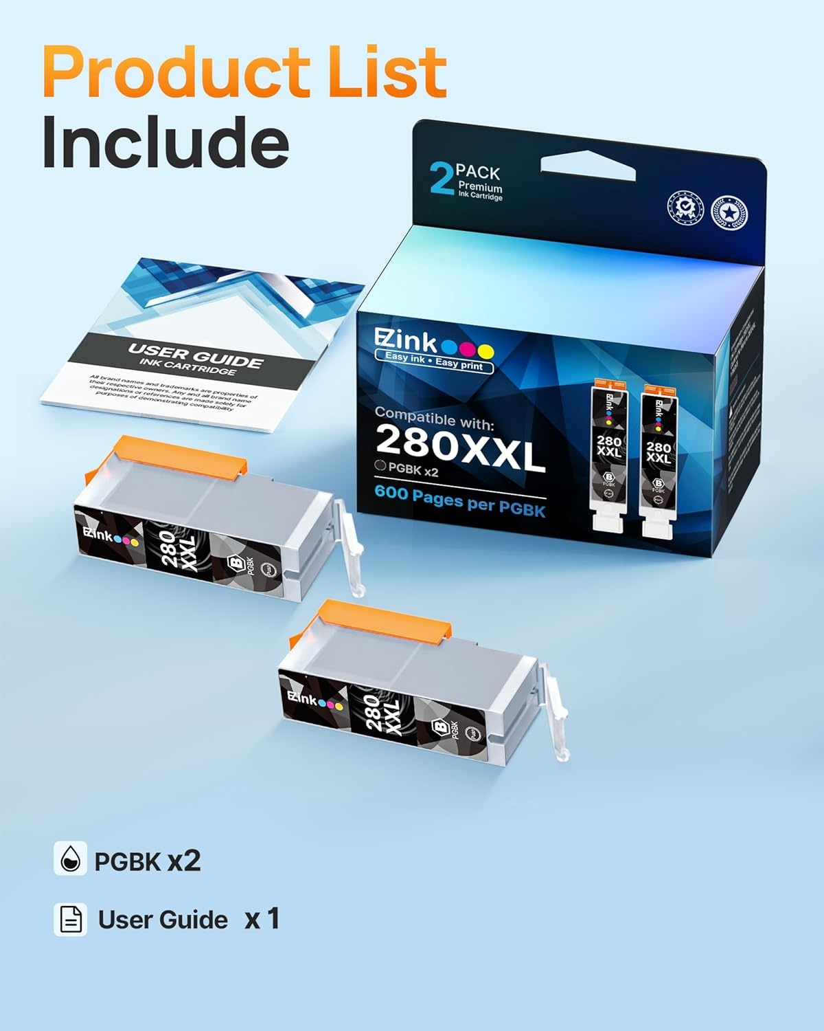 image:imageEZ Ink Compatible tr8620a Ink Cartridge Replacement for Canon 280 PGBK 280 XXL Canon Ink PGI280XXL to use with PIXMA TR8520 TR8620 TR8622a TS9521C TS6120 TS9120 TS6320 TR75202 PGBK