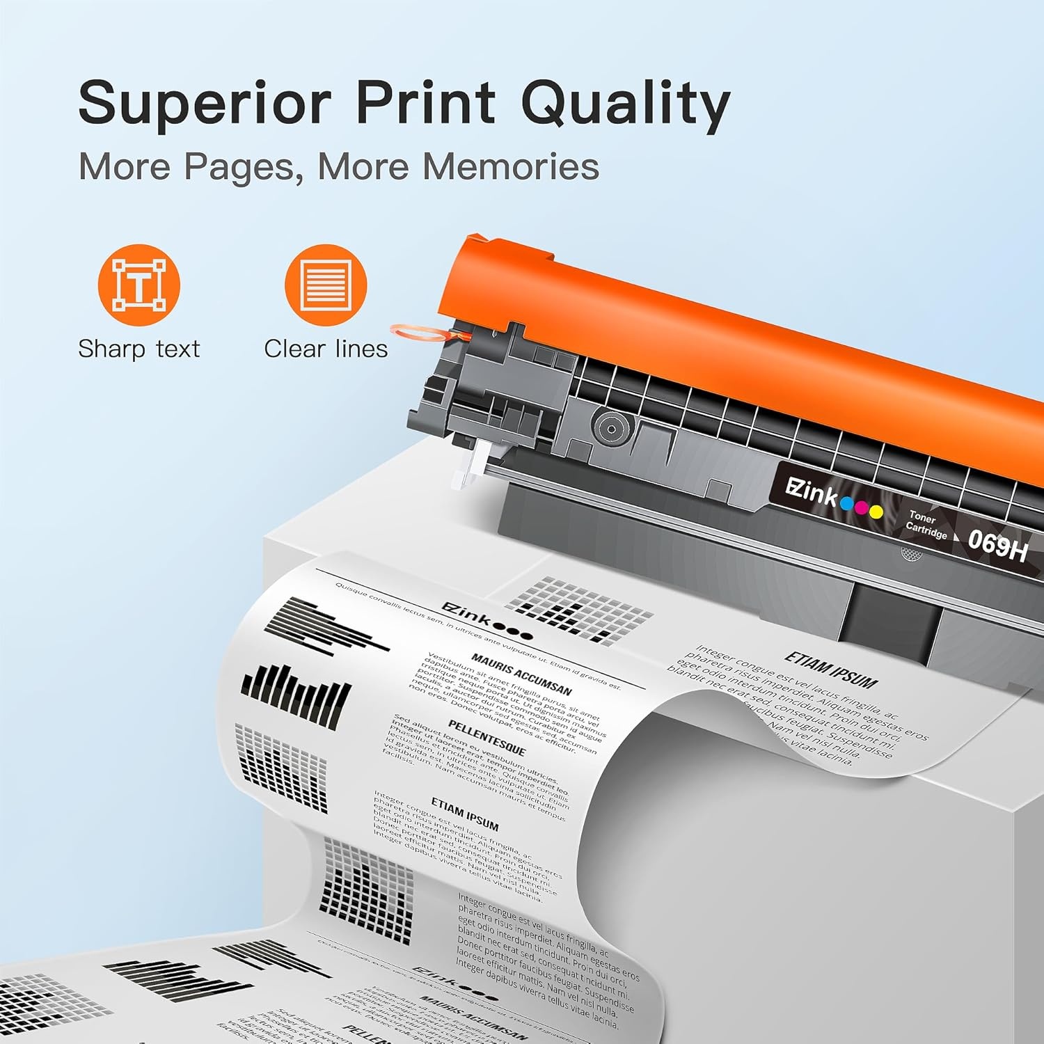 image:imageEZ Ink High Capacity 069H Toner Cartridge Compatible Replacement for Canon 069 069H Black use with ImageCLASS MF753Cdw MF751Cdw LBP674Cdw LBP673Cdw LBP674Cx MF752Cdw MF756Cx Printer with Chip 2 Black