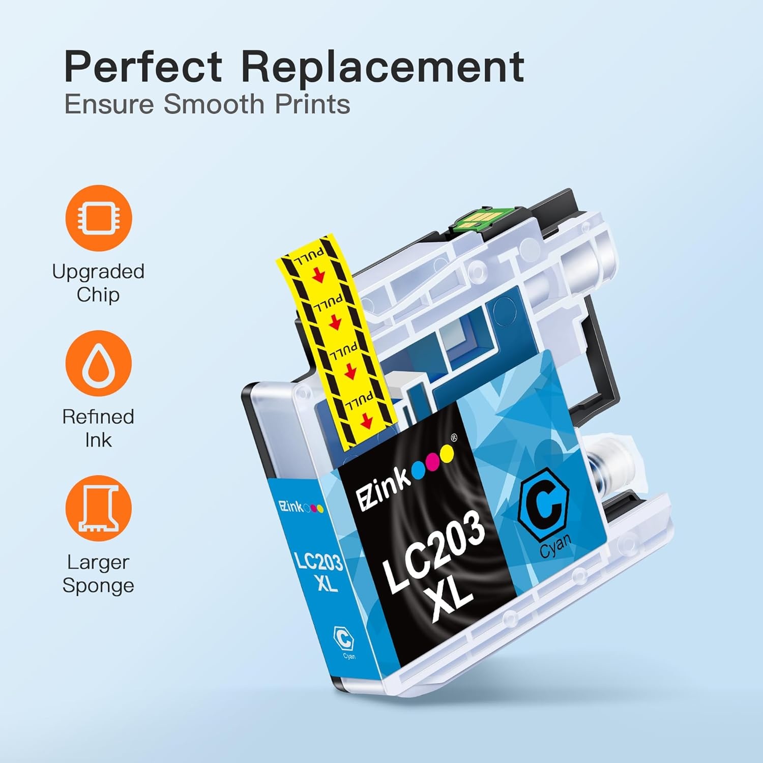 image:imageEZ Ink LC203XL Compatible Ink Cartridges Replacement for Brother LC203 XL LC201 to use with MFCJ480DW MFCJ880DW MFCJ4420DW MFCJ680DW MFCJ885DW Black Cyan Magenta Yellow 10 Pack