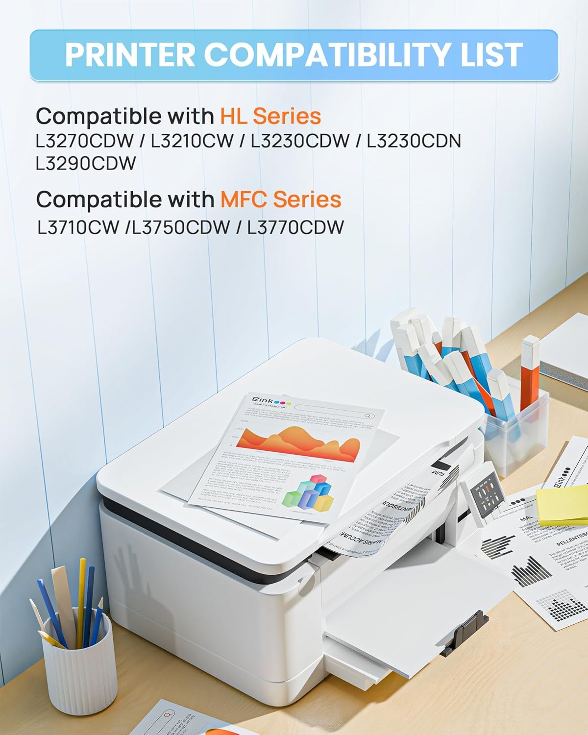 image:imageEZ Ink TN227 Compatible Toner Cartridge Replacement for TN227BKCMY High Yield Brother TN227 TN227BK TN223 to use with HLL3270CDW HLL3230CDW HLL3210CW HLL3290CDW MFCL3710CDW 4 Pack