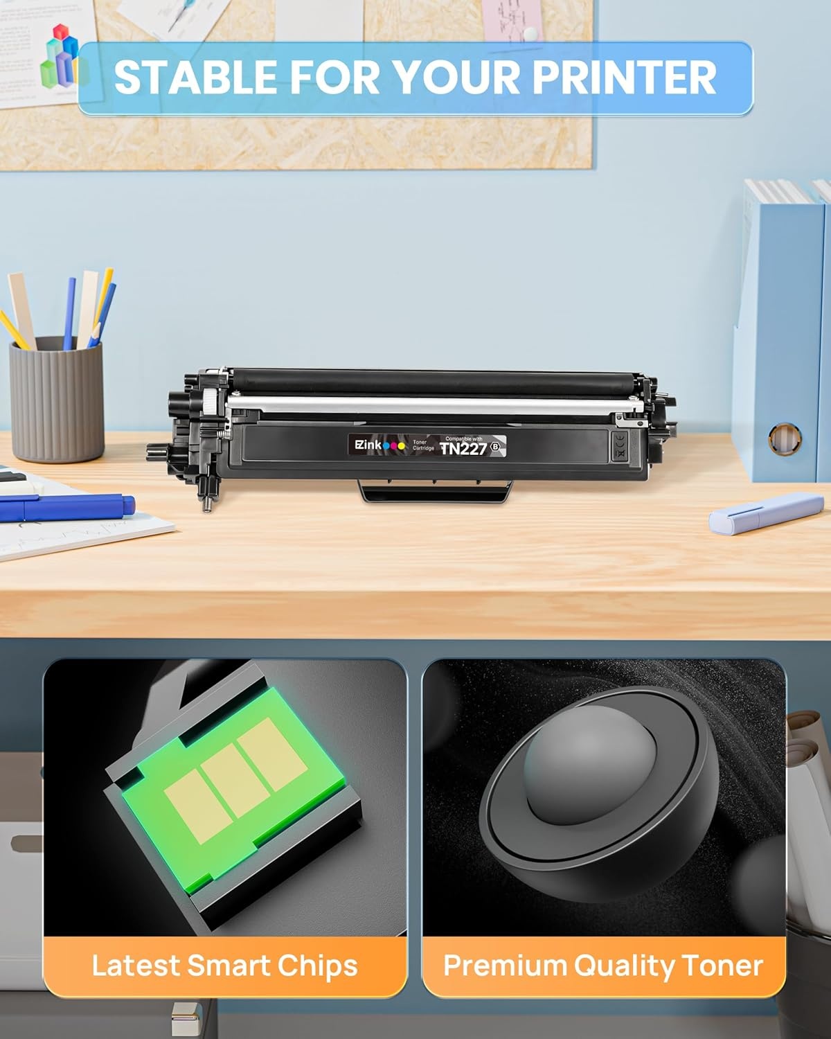 image:imageEZ Ink TN227 Compatible Toner Cartridge Replacement for TN227BKCMY High Yield Brother TN227 TN227BK TN223 to use with HLL3270CDW HLL3230CDW HLL3210CW HLL3290CDW MFCL3710CDW 4 Pack