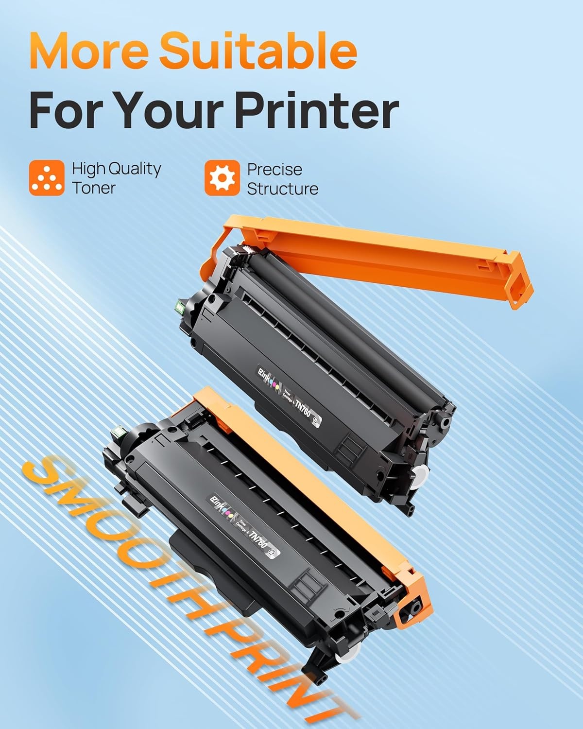 image:imageEZ Ink TN760 Toner Cartridge with Chip Replacement for Brother TN760 TN730 TN730 TN760 Toner for Brother DCPL2550DW HLL2350DW L2395DW L2390DW L2370DW MFCL2710DW L2750DW L2730DW Printer 1 Pack