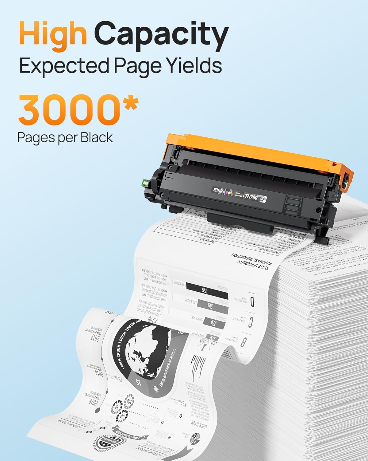 image:imageEZ Ink TN760 Toner Cartridge with Chip Replacement for Brother TN760 TN730 TN730 TN760 Toner for Brother DCPL2550DW HLL2350DW L2395DW L2390DW L2370DW MFCL2710DW L2750DW L2730DW Printer 1 Pack