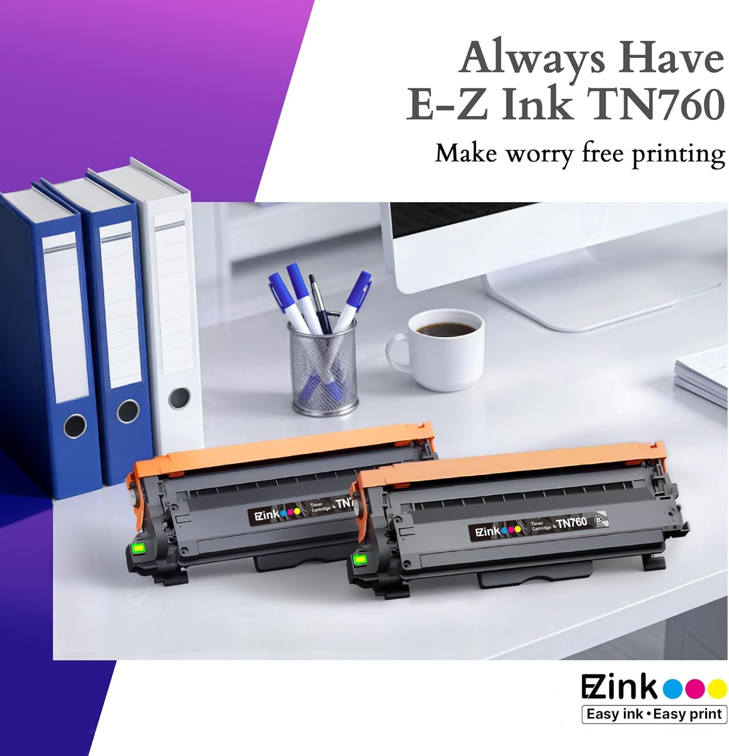 image:imageEZ Ink TN760 Toner for Brother Printer Compatible for Brother TN760 TN730 TN730 Toner Cartridges to Use with MFCL2710DW MFCL2750DW HLL2350DW HLL2370DW HLL2395DW L2390DW DCPL2550DW 2 Black