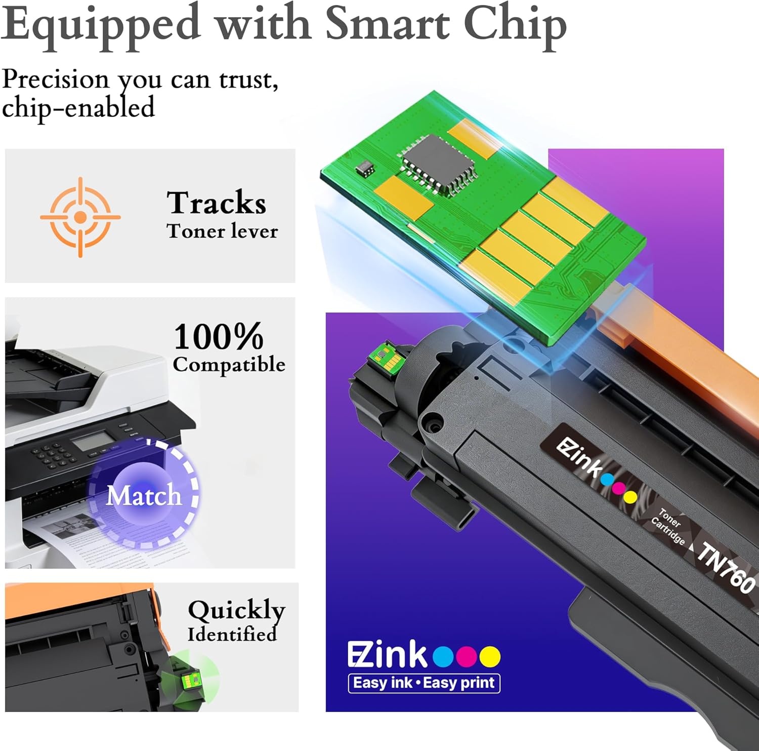 image:imageEZ Ink TN760 Toner for Brother Printer Compatible for Brother TN760 TN730 TN730 Toner Cartridges to Use with MFCL2710DW MFCL2750DW HLL2350DW HLL2370DW HLL2395DW L2390DW DCPL2550DW 2 Black