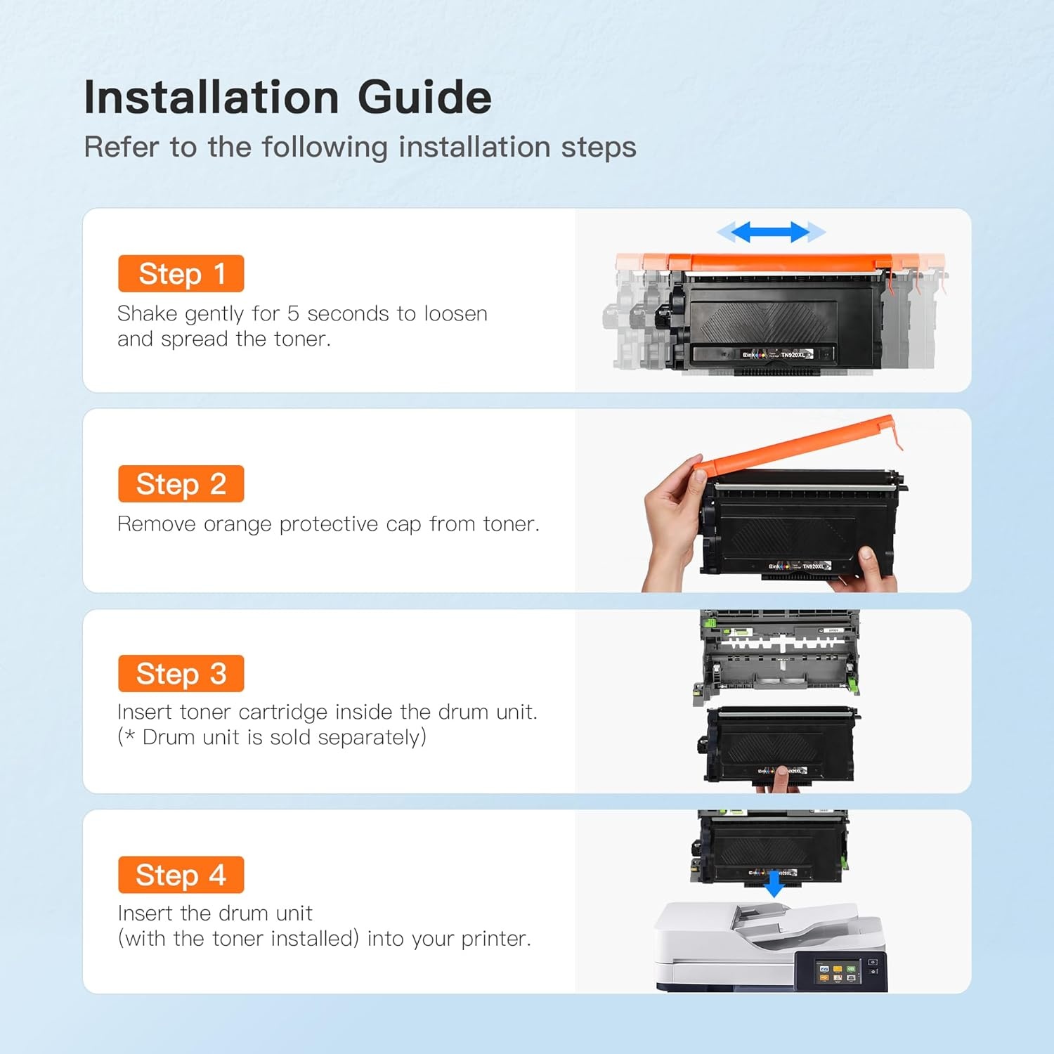 image:imageEZ Ink TN920XL TN920 Toner Cartridge for HLL6210DW HL5915DW Compatible Replacement for Brother TN 920XL TN920XXL TN920UXXL TN920 XL High Yield Use with HLL6210DWT HLL5210DW 2 Black with Chip