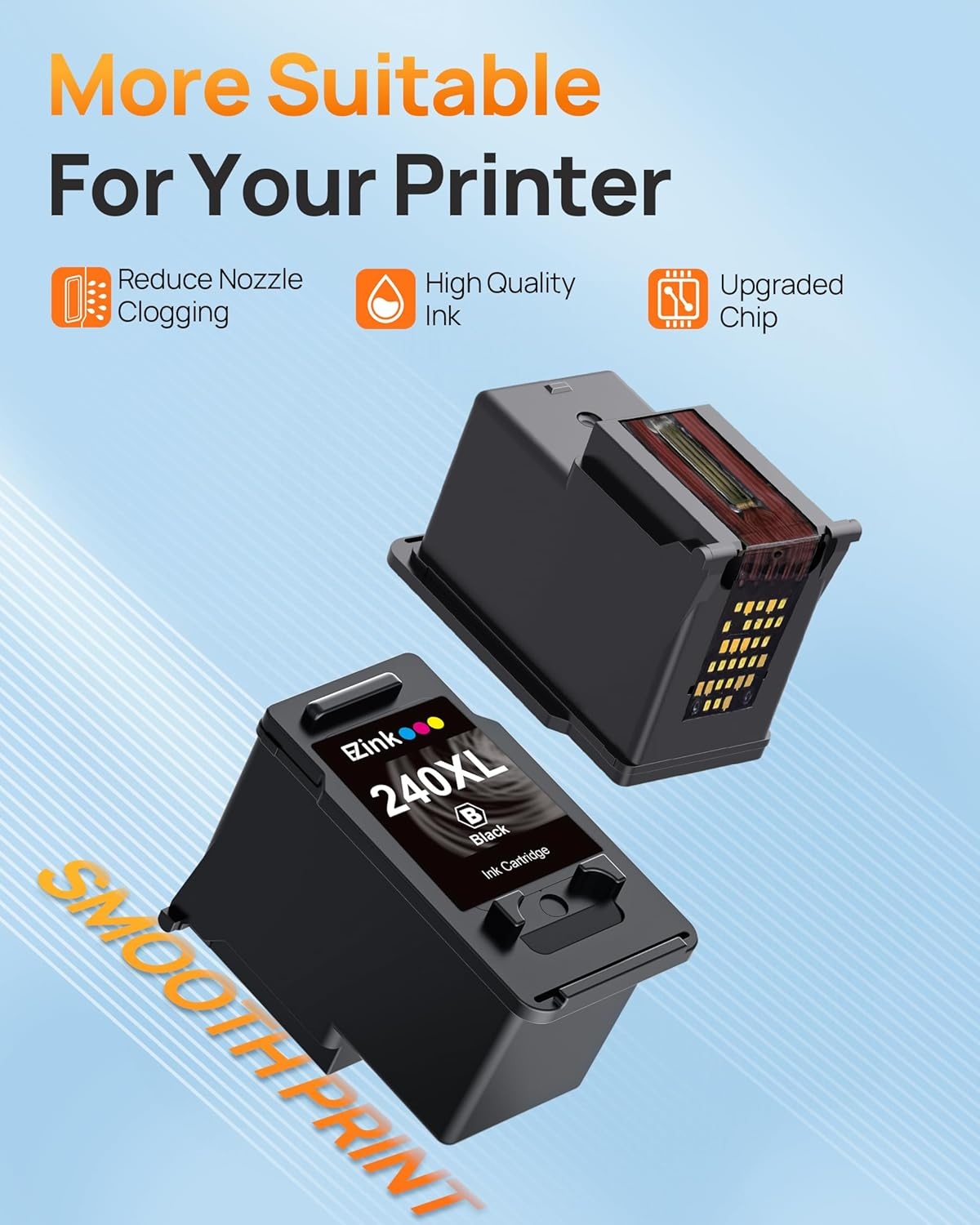 image:imagePG240XLCL241XL Ink Cartridge Replacement for Canon 240XL 241XL Combo Pack 240XL 241XL Works with PIXMA TS5120 MG2120 MG3620 MG3520 MG3522 MX452 MX472 MX512 MX532 Printer 1 Black 1 TriColor