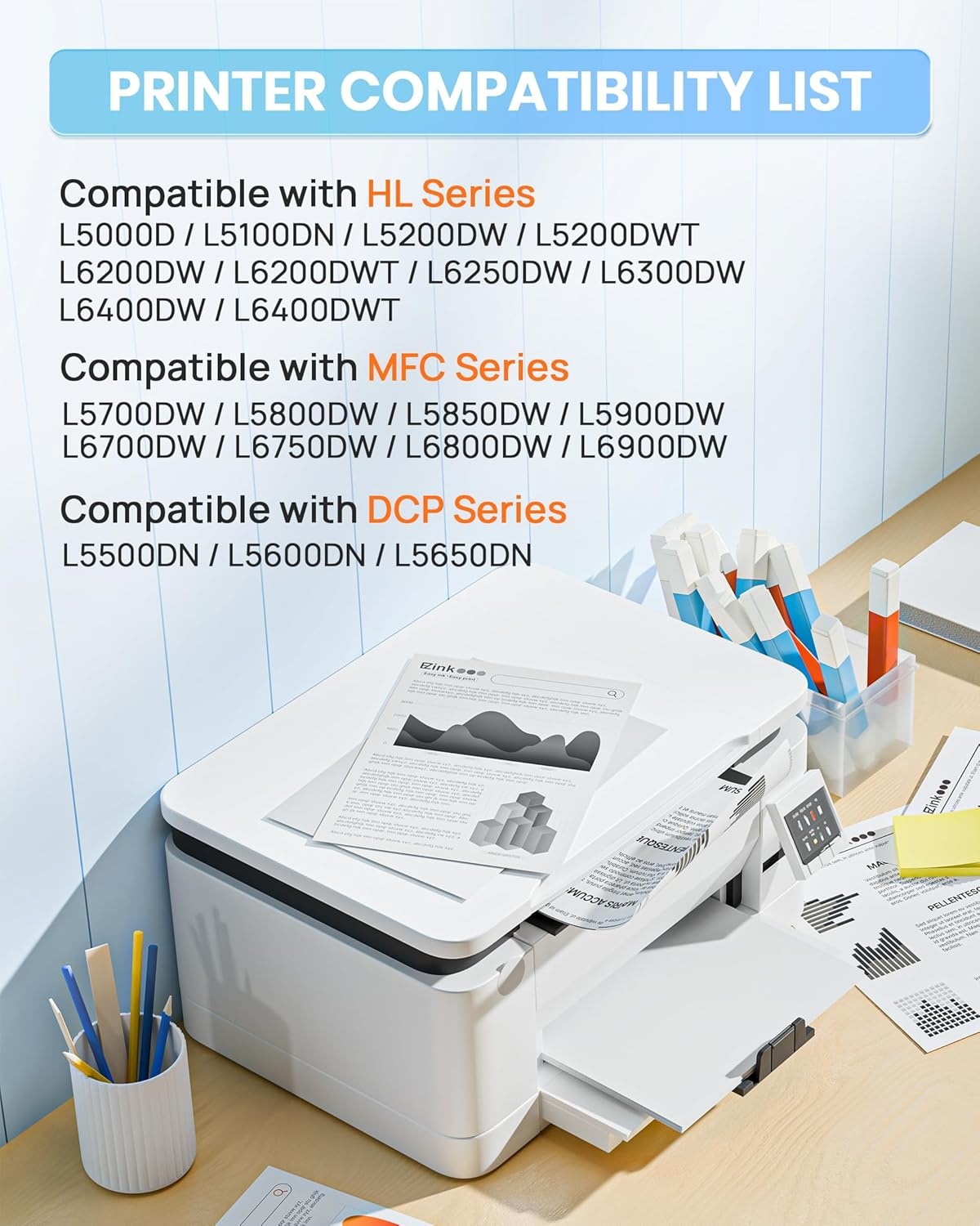 image:imageTN850 Toner Cartridges Compatible Replacement for Brother TN850 TN 850 TN850 TN820 TN 820 TN880 Toner Cartridge to use with HLL6200dw HLL6200dwt MFCL5900dw MFCL5850dw MFCL5700dw 2 Black