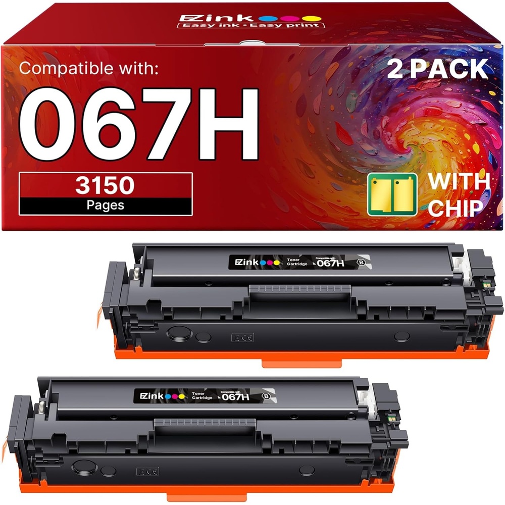 image:imageEZ Ink 067H 067 Black Toner Cartridge Replacement for Canon 067 067H CRG067 Toner High Yield to use with Canon ImageCLASS MF656CDW LBP632Cdw MF654CDW MF653Cdw LBP633CDW Printer with Chip 2 Pack