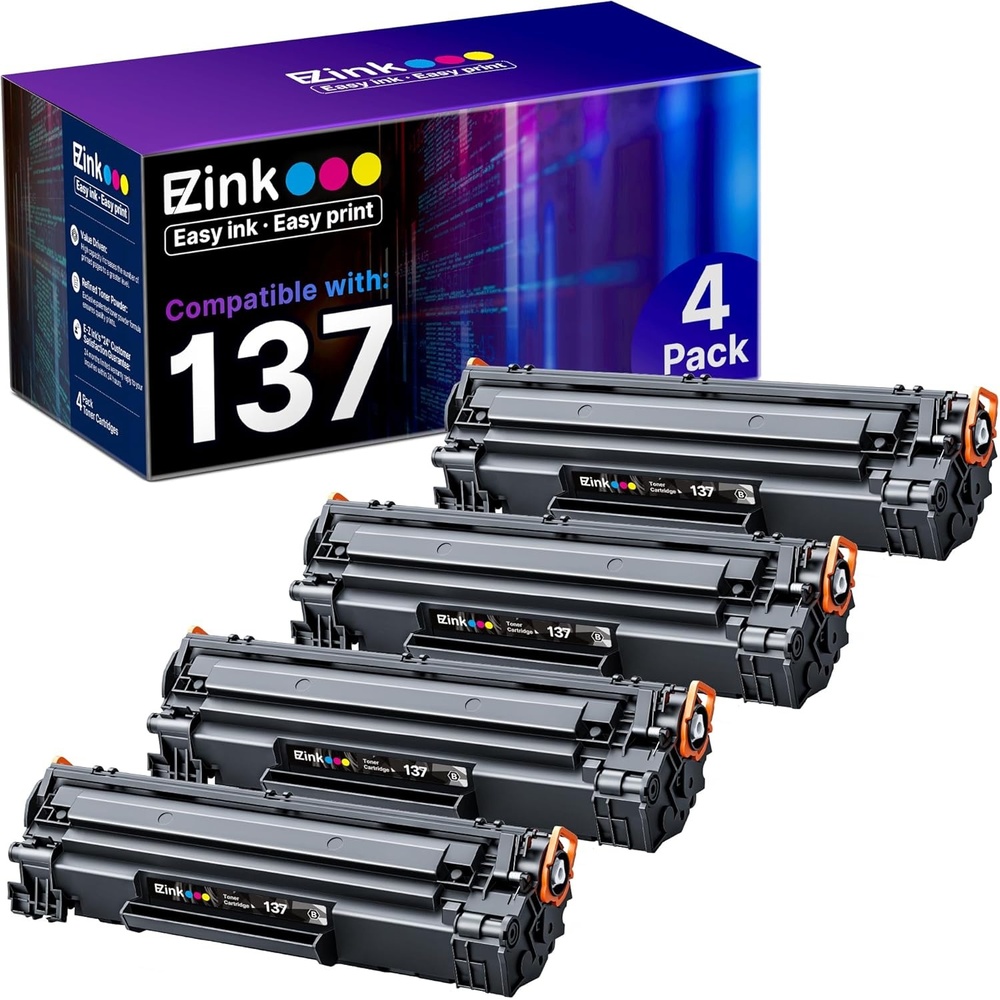 image:imageEZ Ink 137 Black Toner Cartridge Compatible Replacement for Canon Cartridge 137 Black CRG137 CRG137 High Yield to use with ImageClass D570 MF232W MF227dw MF229dw MF244dw MF212dw MF230Black 4 Pack