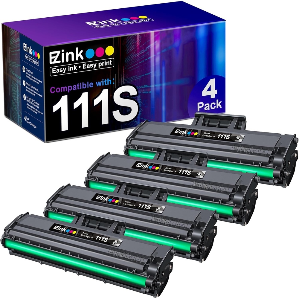 image:imageEZ Ink Compatible MLTD111S Black Toner Cartridge High Yield Replacement for Samsung 111S 111L MLTD111S MLTD111L to use with Samsung Xpress M2020W M2022 M2024W M2070W M2070FW Black 4 Pack