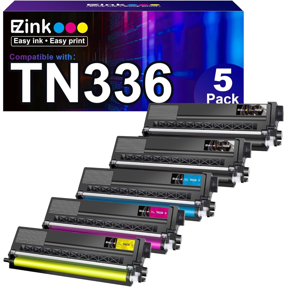 image:imageEZ Ink Compatible Toner Cartridge Replacement for Brother TN336 TN336 TN331 TN315 Compatible with MFCL8850CDW MFCL8600CDW HLL8350CDW HL4150CDN MFC9970CDW 2BK 1C 1M 1Y 5 Pack