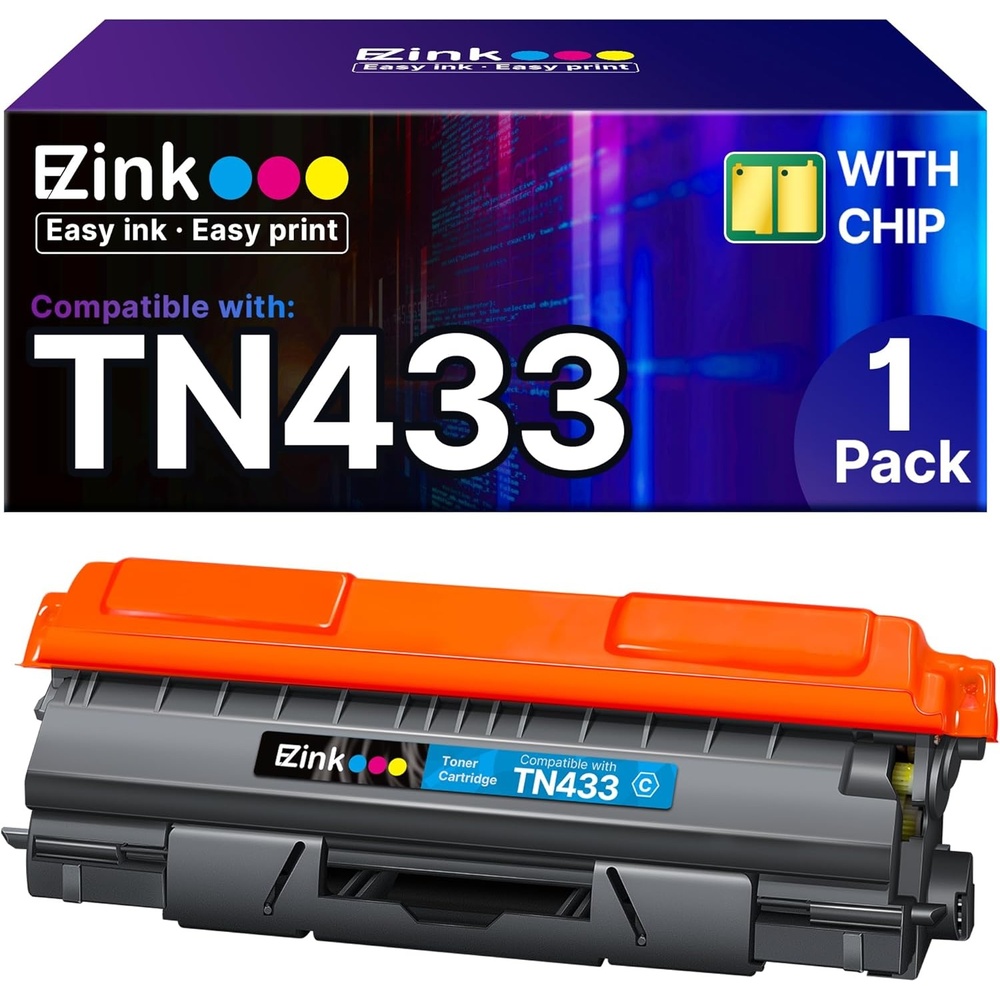 image:imageEZ Ink Compatible Toner Cartridge Replacement for Brother TN433 TN433 TN433bk TN431 Compatible with HLL8260CDW HLL8360CDW MFCL8610CDW MFCL8900CDW 1 Cyan 1 Pack