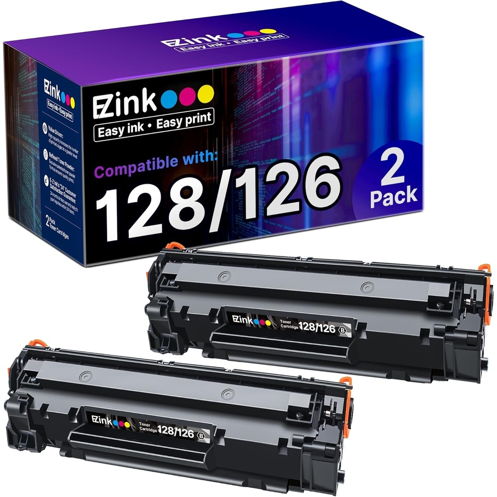 image:imageEZ Ink Compatible Toner Cartridge Replacement for Canon 126 128 Black Toner Cartridge CRG126 CRG128 CRG128 for Imageclass D530 L100 L190 LBP6230DW LBP6230 MF4890DW MF4770N MF4880DW 2 Pack