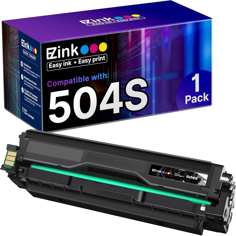 image:imageEZ Ink Compatible Toner Cartridge Replacement for Samsung 504 504S CLTK504S CLT504S CLTM504S CLTC504S CLTY504S to use with SLC1860FW SLC1810W CLP415NW CLX4195FW Printer Tray 1 Black