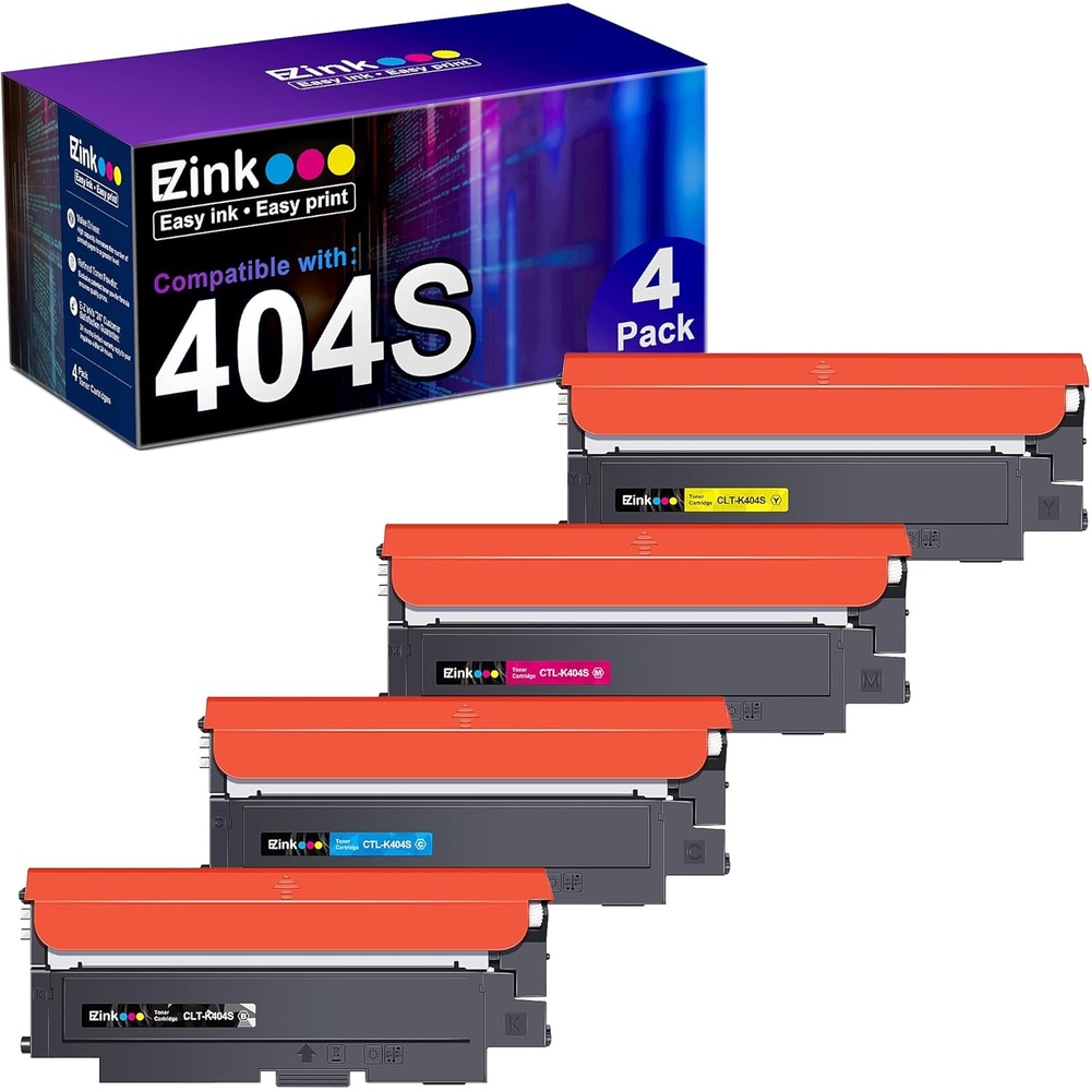 image:imageEZ Ink Compatible Toner Cartridge Replacement for Samsung CLTK404S CLTC404S CLTM404S CLTY404S CLT 404S to use with C480FW C430W SLC430W SLC480FW SLC480FN Printer Tray 4 Pack