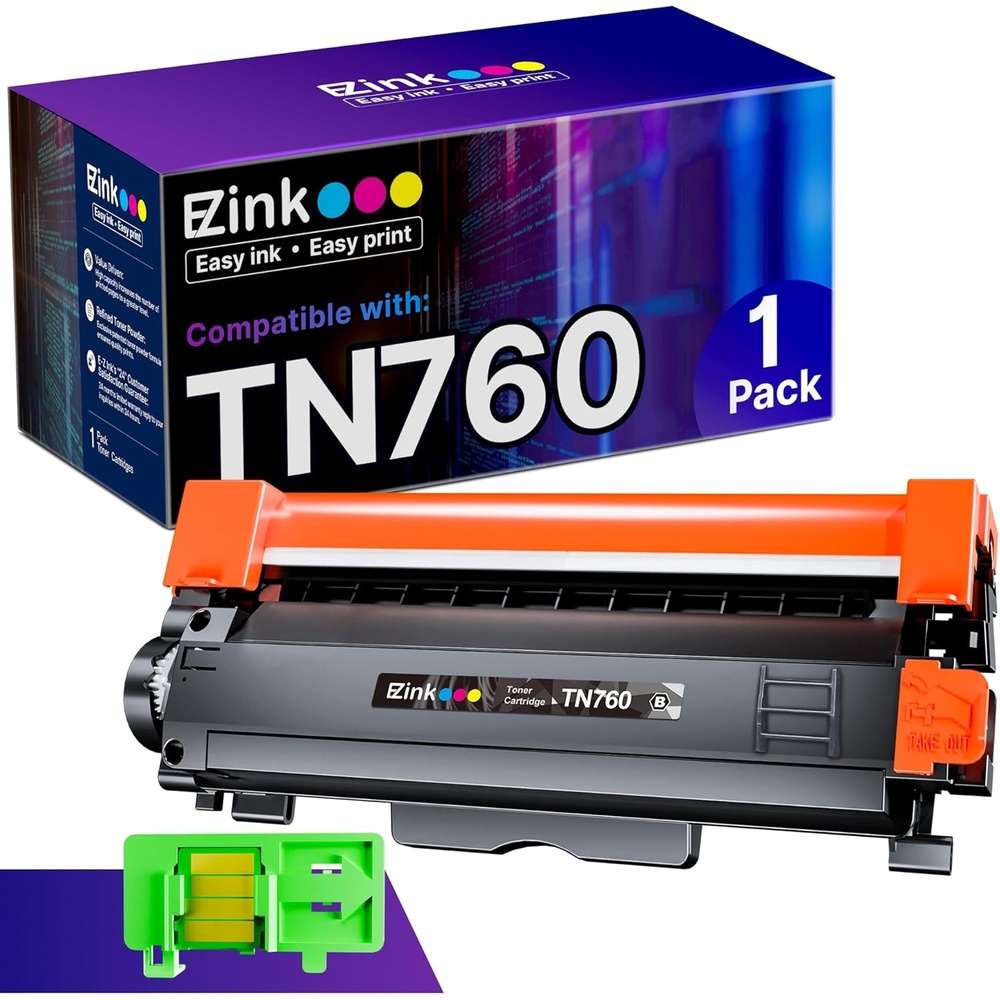 image:imageEZ Ink TN760 Toner Cartridge with Chip Replacement for Brother TN760 TN730 TN730 TN760 Toner for Brother DCPL2550DW HLL2350DW L2395DW L2390DW L2370DW MFCL2710DW L2750DW L2730DW Printer 1 Pack