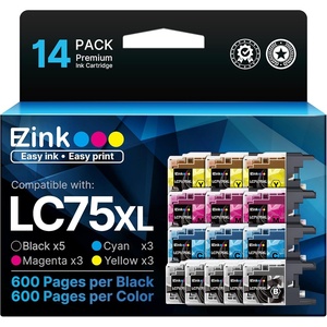 image:imageEZ Ink Compatible Ink Cartridge Replacement for Brother LC75 LC71 LC79 XL to Use with MFCJ6510DW MFCJ6710DW MFCJ6910DW MFCJ280W MFCJ425W 5 Black 3 Cyan 3 Magenta 3 Yellow 14 Pack