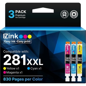 image:imageEZ Ink Compatible Ink Cartridge Replacement for Canon CLI281XXL 281 XXL Compatible with PIXMA TR7520 TR8520 TS6120 TS6220 TS8120 TS8220 TS9120 TS9520 TS9521C Printer 3 Pack