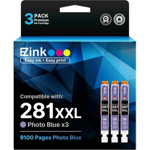 image:imageEZ Ink Compatible Ink Cartridge Replacement for Canon CLI281XXL CLI 281 XXL to use with PIXMA TS8320 TS8220 TS8120 TS9120Photo Blue3 Pack