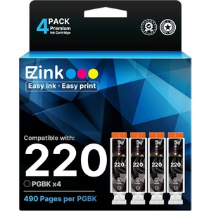 image:imageEZ Ink Compatible Ink Cartridge Replacement for Canon PGI220 PGI220 to use with MX860 MX870 MP560 MP620 MP640 MP980 MP990 IP3600 IP4600 iP4700 Printer Large Black 4 Pack