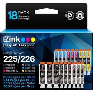 image:imageEZ Ink Compatible Ink Cartridge Replacement for Canon PGI225 CLI226 to use with MG6220 MG6120 MG8220 MG8120 MG8120B 3 Gray 3 Large Black 3 Small Black 3 Cyan 3 Magenta 3 Yellow 18 Pack