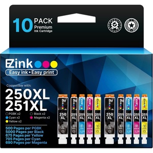 image:imageEZ Ink Compatible Ink Cartridge Replacement for Canon PGI250XL PGI 250 XL CLI251XL CLI 251 XL to use with PIXMA MX922 MG5520 2 Large Black 2 Cyan 2 Magenta 2 Yellow 2 Small Black 10 Pack