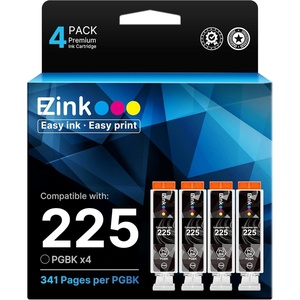 image:imageEZ Ink Compatible PGI225 Black Ink Cartridges Replacement for Canon PGI225 PGI225 to use with PIXMA MG6220 MG5220 MG8220 MG5320 MX882 MG6120 MG8120 iP4820 iP4920 iX6520 Printer 4 Pack Large Black