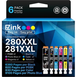 image:imageEZ Ink Compatible TS9120 Ink Cartridge Replacement for Canon PGI280XXL CLI281XXL PGI 280XXL CLI 281XXL to use with PIXMA TS8320 TS8220 TS8120 PGBK Black Photo Blue Cyan Magenta Yellow 6 Pack
