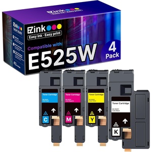 image:imageEZ Ink Compatible Toner Cartridge Replacement for Dell E525W E525 525w Toner to use with E525w Wireless Color Printer for 593BBJX 593BBJU 593BBJV 593BBJW Black Cyan Magenta Yellow 4 Pack