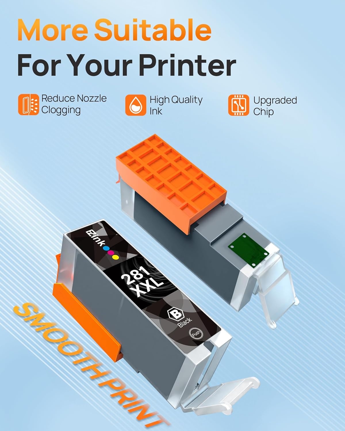 image:image15 Pack 280XXL 281XXL Ink Cartridges Replacement for Canon 281 Ink Cartridges 280 281 XXL to use with Canon TR8620a Ink Cartridges TR8520 TR8620 TR8600 TR8622a TR7520 TS702a TS6120 TS9520 TS9120