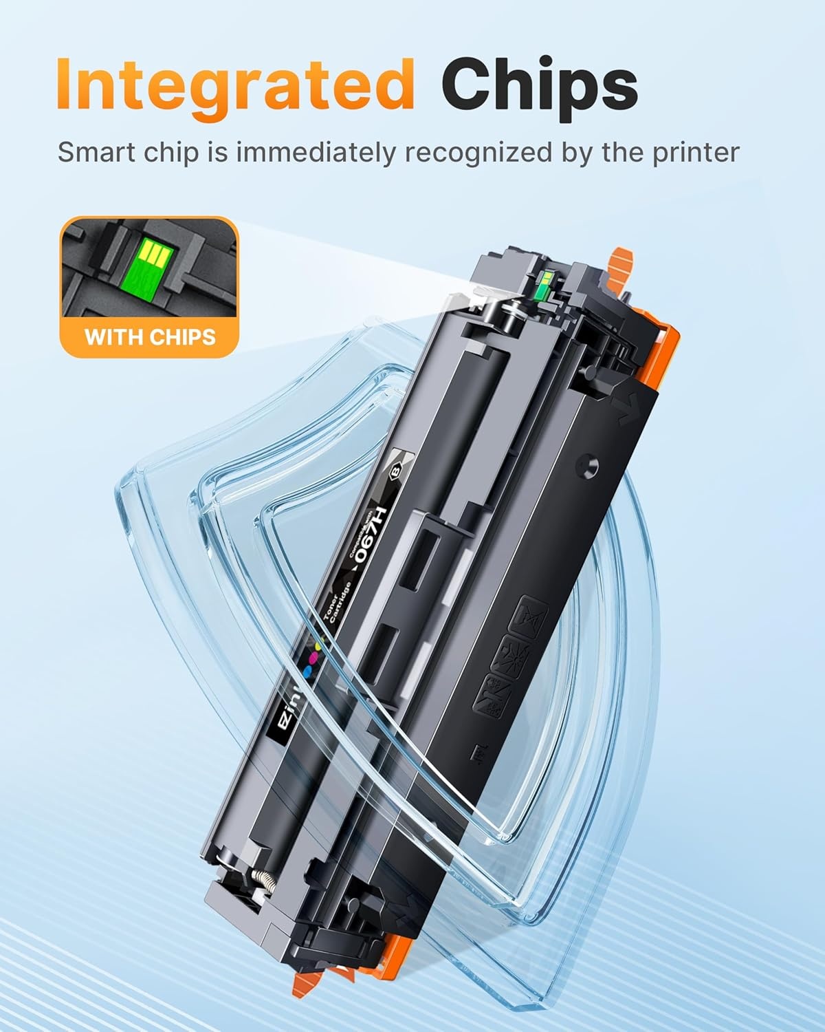 image:imageEZ Ink 067H 067 Toner Cartridge with Chip Compatible for Canon 067H Toner Cartridge Set High Yield Cartridge 067 for Canon imageCLASS MF656Cdw MF654Cdw LBP632Cdw MF653Cdw Printer BCMY 4 Pack