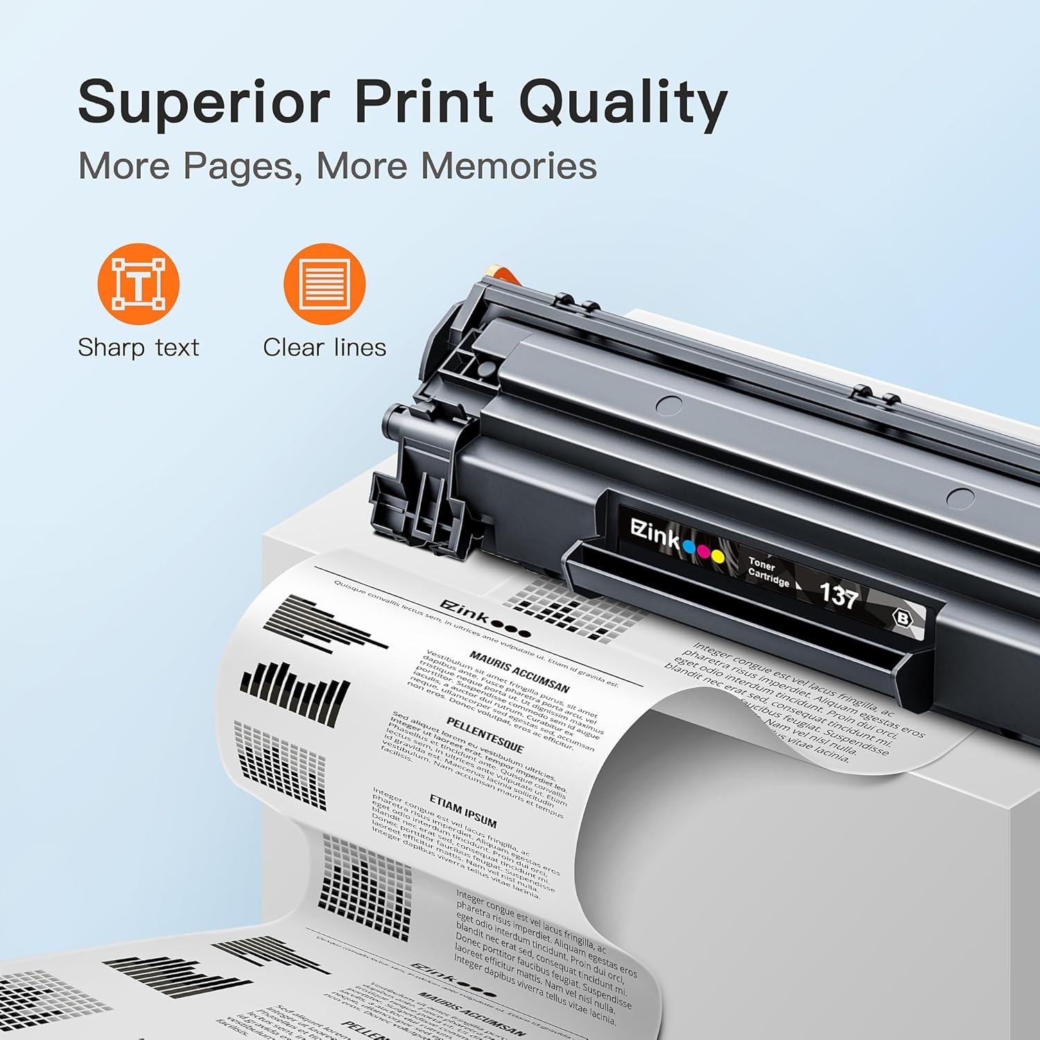 image:imageEZ Ink 137 Black Toner Cartridge Compatible Replacement for Canon Cartridge 137 CRG137 CRG137 Black Toner High Yield to use with ImageClass D570 MF232W MF227dw MF229dw MF244dw MF212dw MF2302 Pack