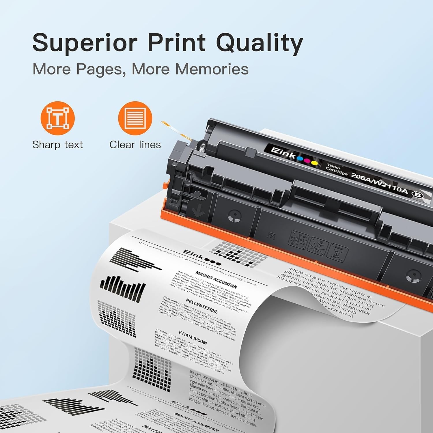 image:imageEZ Ink 206X Toner Cartridges 4 Pack High Yield Compatible for HP 206X 206A W2110X W2110A to Use with HP Color LaserJet Pro MFP M283fdw M283cdw M283fdn M282nw M255dw M255nw M283 with Chip BCYM