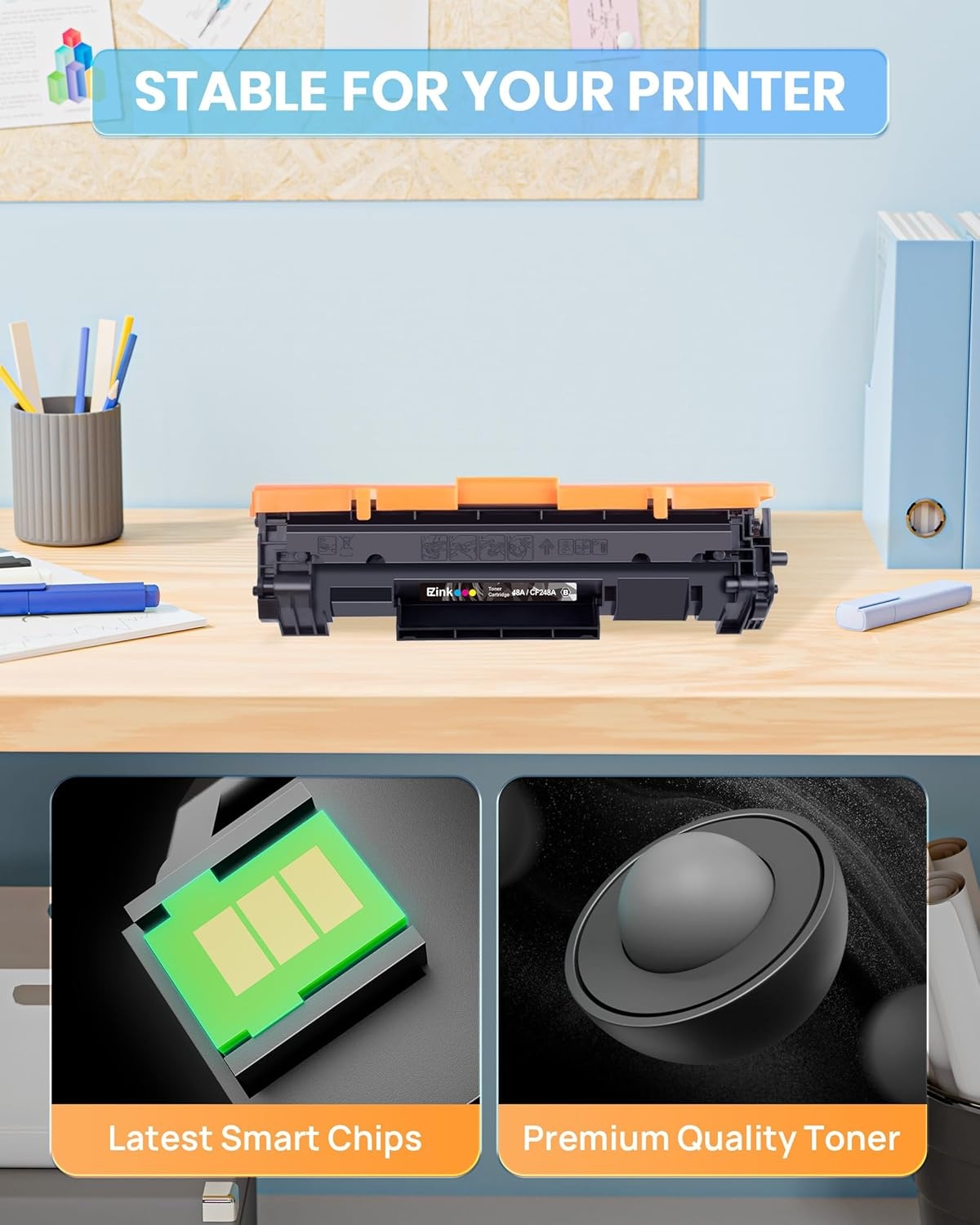 image:imageEZ Ink 48A CF248A Compatible Toner Cartridges Replacement for HP 48A Toner Cartridge Black CF248A to use with Pro M15w M28w M29w M31w M28a M29a M30w M15a M16a M16w Printer Black 2 Pack