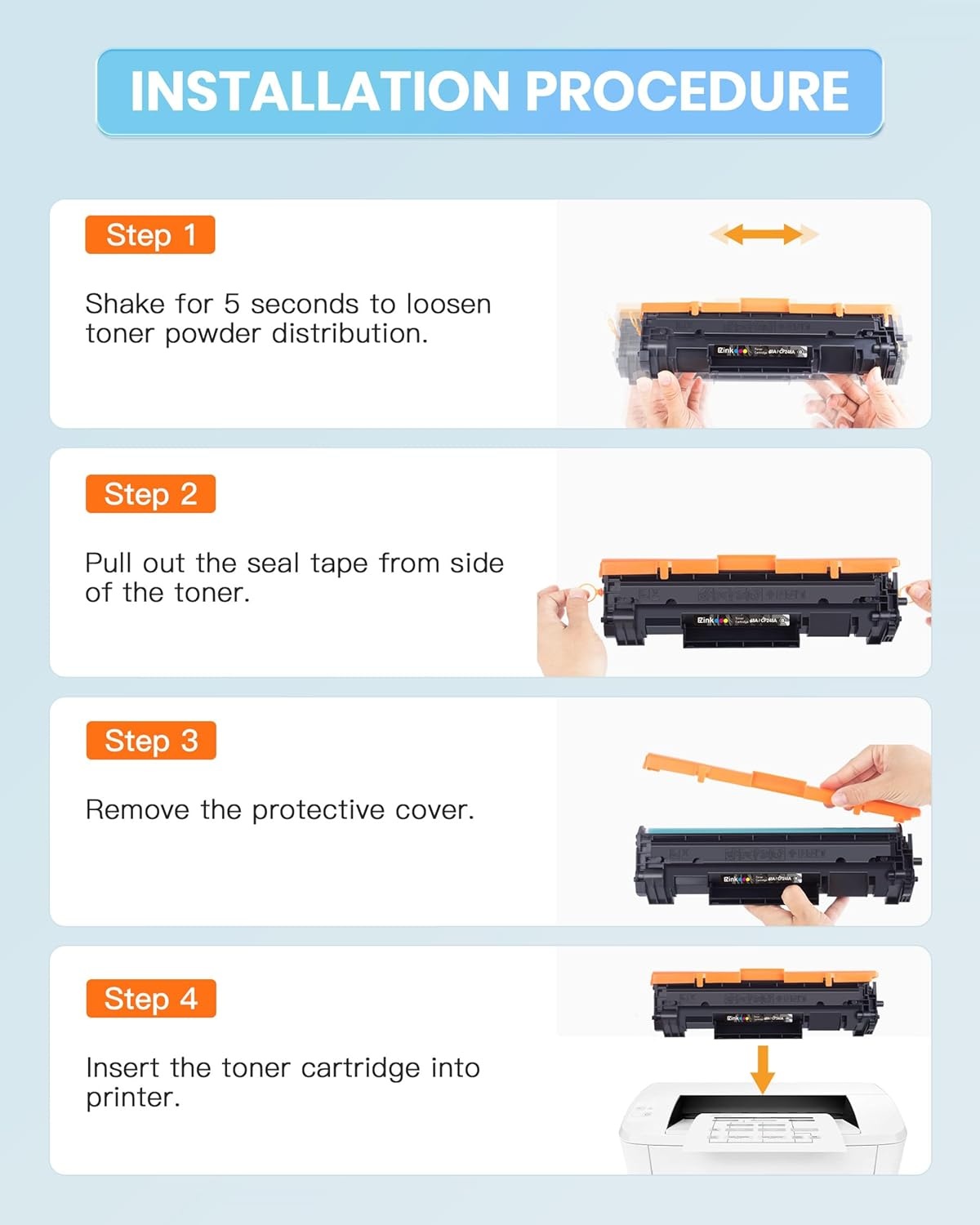 image:imageEZ Ink 48A CF248A Compatible Toner Cartridges Replacement for HP 48A Toner Cartridge Black CF248A to use with Pro M15w M28w M29w M31w M28a M29a M30w M15a M16a M16w Printer Black 2 Pack