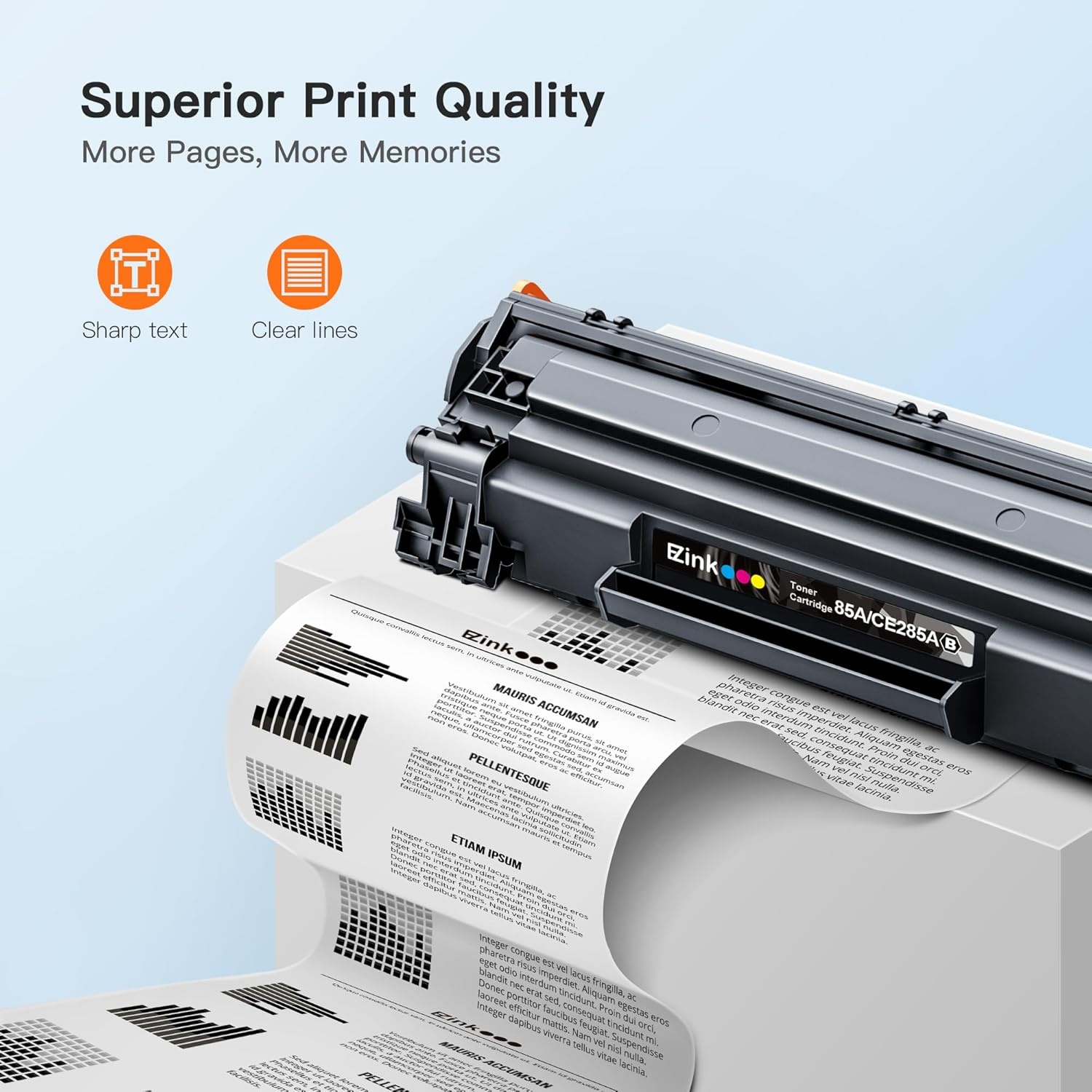 image:imageEZ Ink 85A CE285A Compatible Toner Cartridge Replacement for HP 85A Black Toner Cartridge use for hp LaserJet p1102w Ink Cartridge P1102 P1109W M1217nfw M1212 M1212nf M1217 Pro Printer 4 Pack