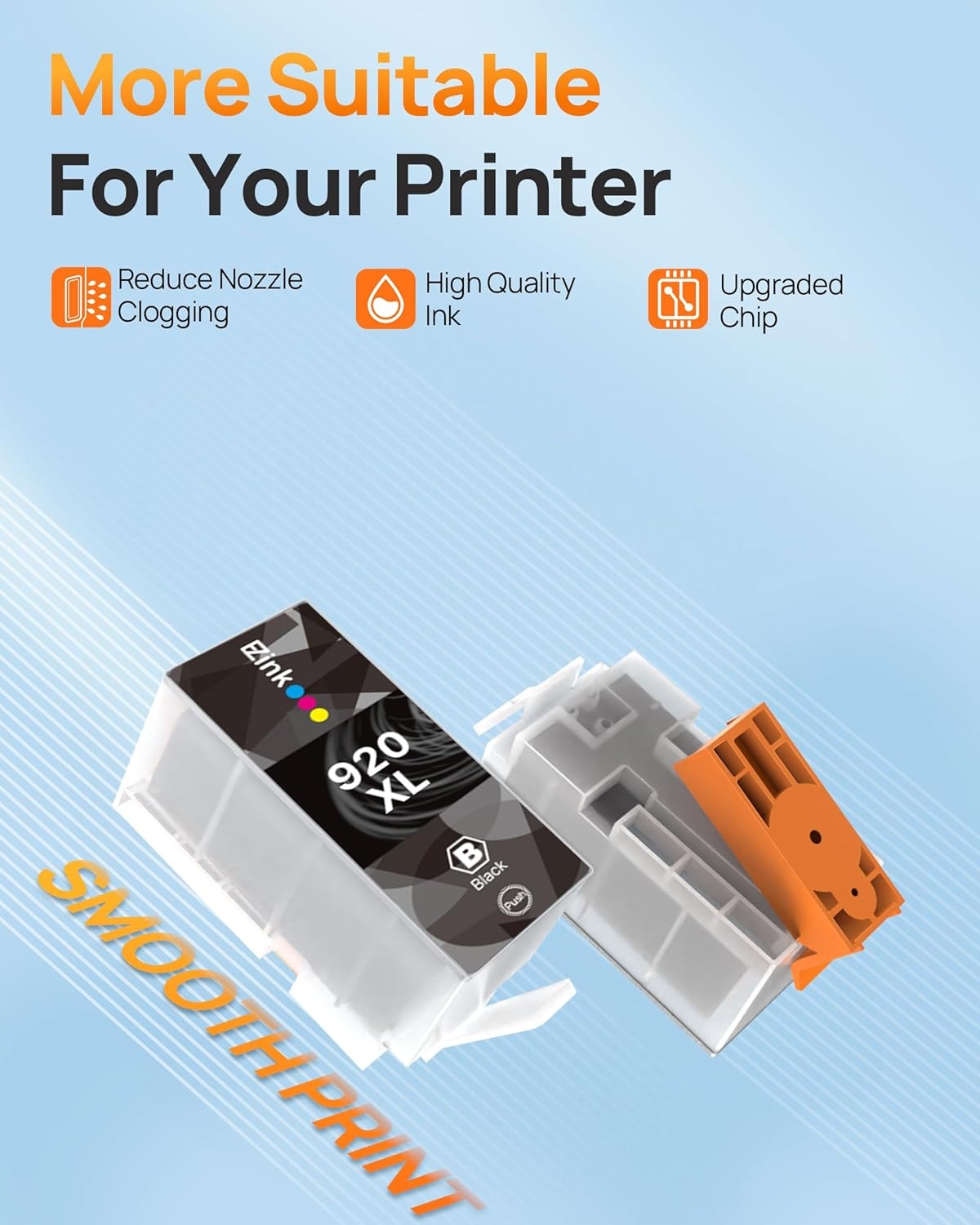 image:imageEZ Ink Compatible 920xl Ink Cartridges Combo Pack Replacement for HP 920XL 920 for use with Officejet 6500 6500A 6000 7000 7500 7500A E709 Printer 2 Black 1 Cyan 1 Magenta 1 Yellow 5 Pack