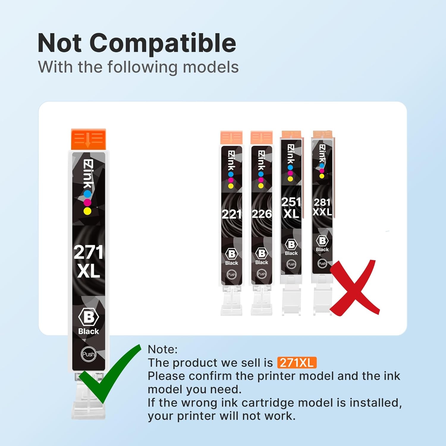 image:imageEZ Ink Compatible Ink Cartridge Replacement for Canon PGI270XL CLI271XL PGI270 XL CLI271 XL Compatible with MG5720 TS6020 TS9020 4 Large Black4 Small Black4 Cyan4 Magenta4 Yellow 20 Pack