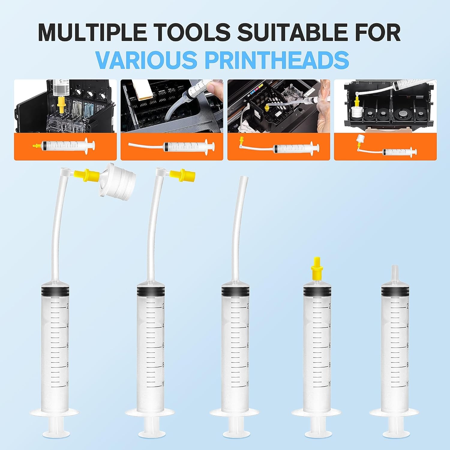 image:imageEZ Ink Printer Cleaning Kit for Epson Ecotank Printer Printerhead Cleaning kit for HPCanonBrother Inkjet Printers Printhead Cleaning Solution 100ML