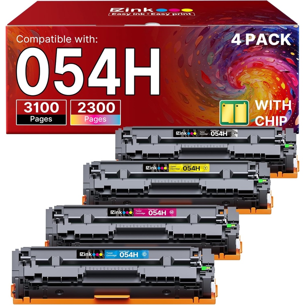 image:image054 MF642cdw Toner Cartridge Compatible for Canon 054 054H Toner Cartridge Set for 054 Canon Toner Use with MF642Cdw MF644Cdw MF641Cw LBP622Cdw MF641Cdw LBP623Cdw LBP621Cw Black Cyan Magenta Yellow