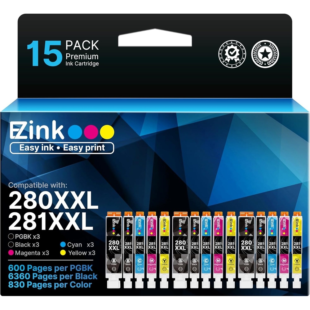 image:image15 Pack 280XXL 281XXL Ink Cartridges Replacement for Canon 281 Ink Cartridges 280 281 XXL to use with Canon TR8620a Ink Cartridges TR8520 TR8620 TR8600 TR8622a TR7520 TS702a TS6120 TS9520 TS9120