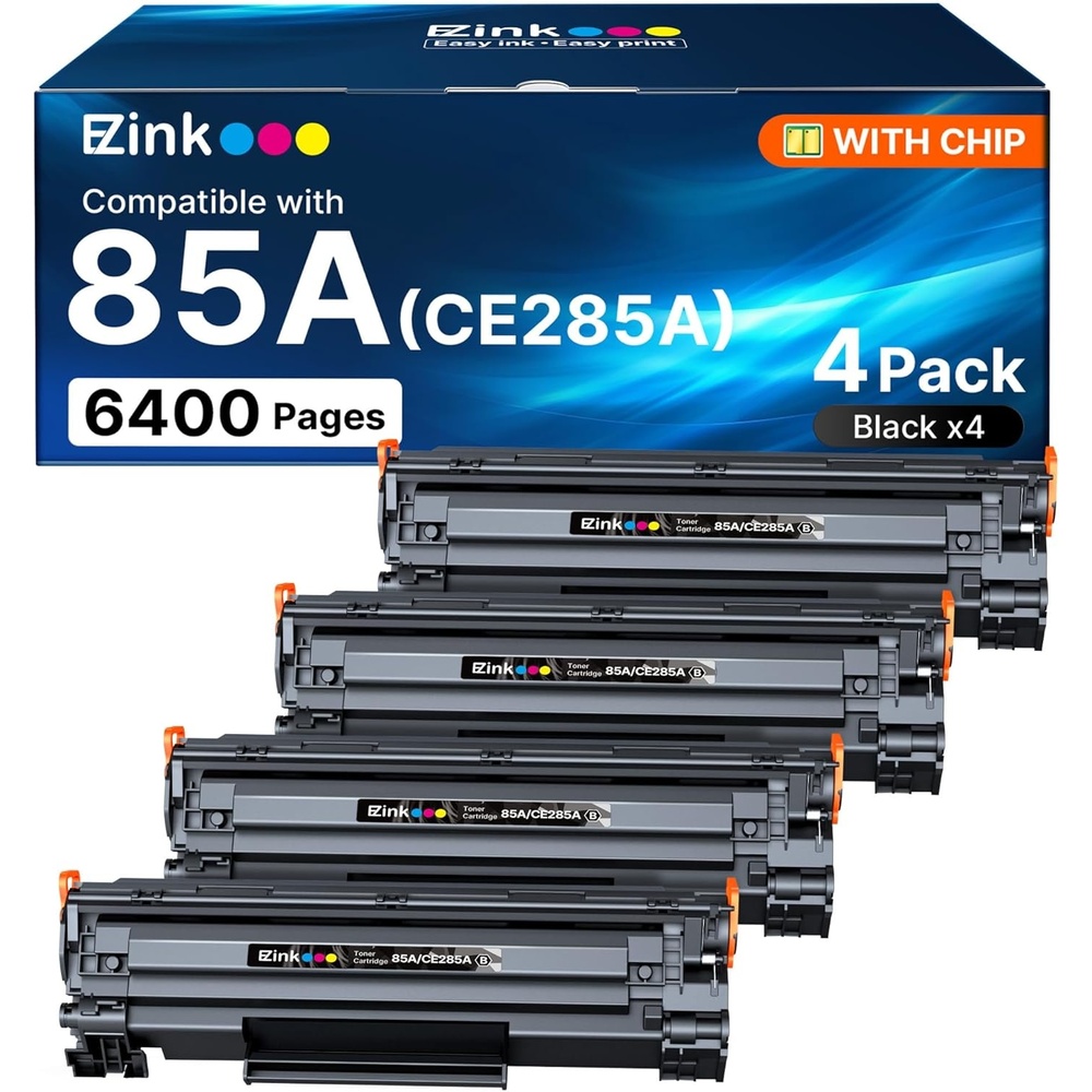image:imageEZ Ink 85A CE285A Compatible Toner Cartridge Replacement for HP 85A Black Toner Cartridge use for hp LaserJet p1102w Ink Cartridge P1102 P1109W M1217nfw M1212 M1212nf M1217 Pro Printer 4 Pack