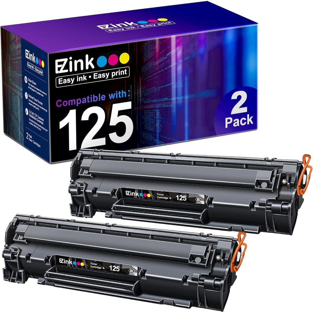 image:imageEZ Ink Compatible Toner Cartridge Replacement for Canon 125 CRG125 3484B001 to use with ImageClass LBP6030w ImageClass LBP6000 ImageClass MF3010 Laser Printer Black 2 Pack