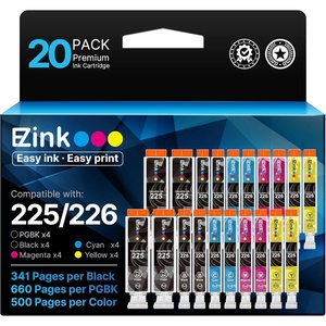 image:imageEZ Ink Compatible Ink Cartridge Replacement for Canon PGI225 CLI226 PGI225 CLI226 to use with MG6220 MG6120 MG5320 MX882 MX892 4 Large Black 4 Cyan 4 Magenta 4 Yellow 4 Small Black 20Pack