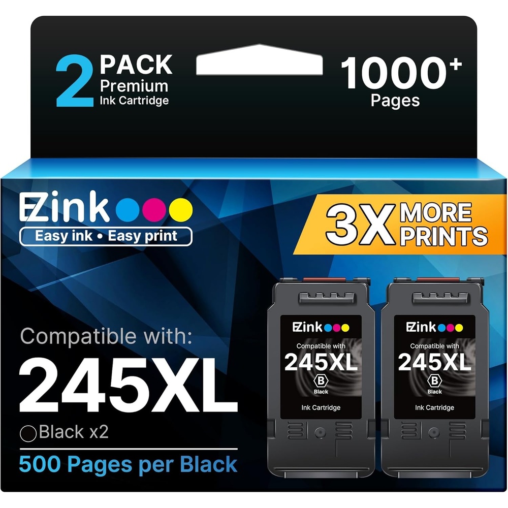 image:imageEZ Ink 245XL Ink Cartridge Replacement for Canon 245XL Black Ink PG245XL PG245XL 2 Black Works with Canon MG2522 Printer Ink Cartridges PIXMA MX490 MX492 TR4520 TR4500 TS3322 TS3122 TS202 TS302